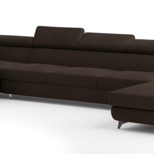 wohnli-moebel-suche-800001141073 Wohnli Möbelsuche - WOHNLANDSCHAFT MONTIVA Braun Velours-Stoff mit Schlaffunktion