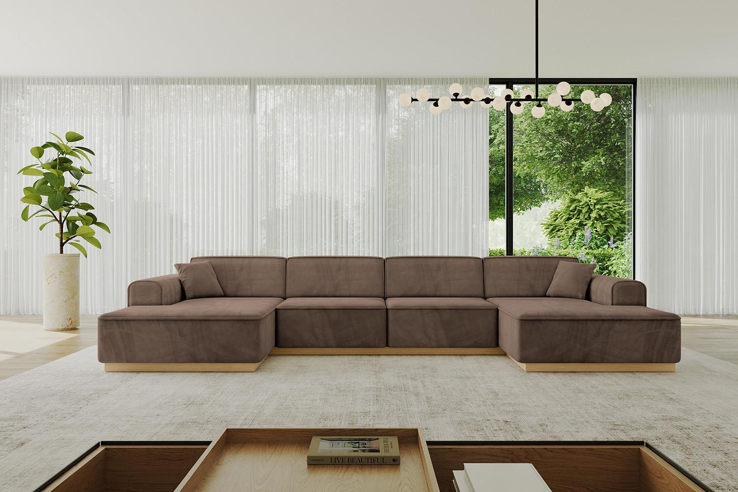 wohnli-moebel-suche-800001141175-1 WOHNLANDSCHAFT IREA-U2-v2 - 386x165x80 cm Braun Textil ALTDECOR Möbel > Sofas & Couches > Wohnlandschaften > Wohnlandschaften U-Form Braun