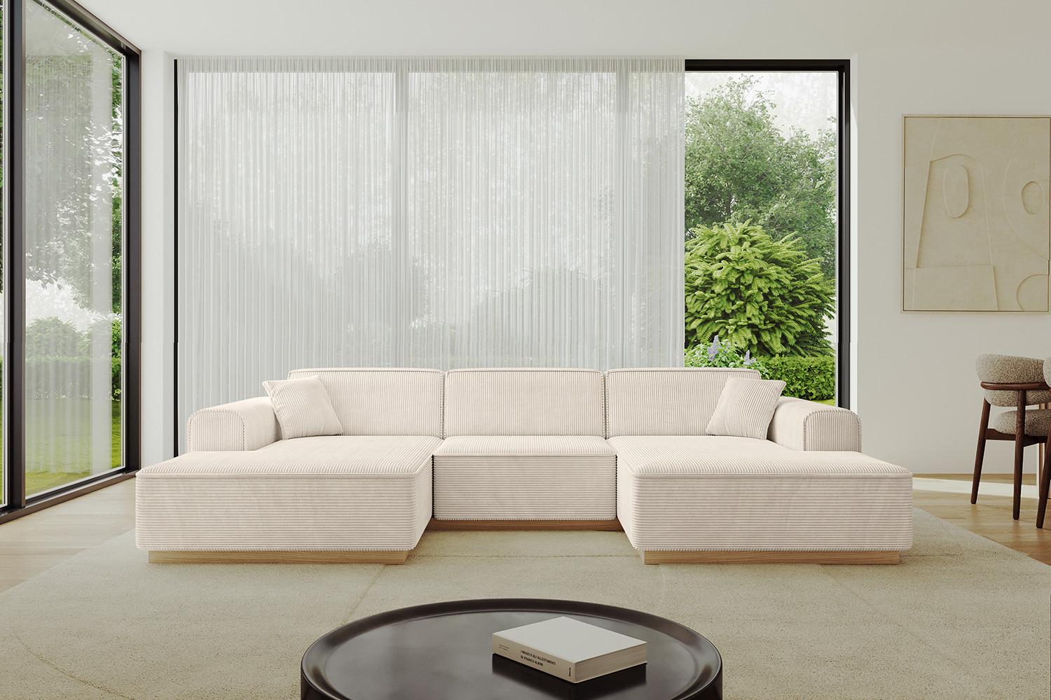 WOHNLANDSCHAFT IREA-U1-v2 - 301x165x80 cm Beige Textil ALTDECOR Möbel > Sofas & Couches > Wohnlandschaften > Wohnlandschaften U-Form Beige