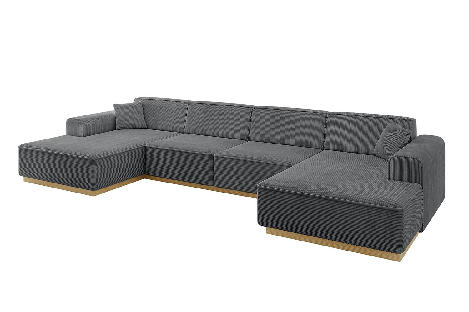Wohnli Möbelsuche - WOHNLANDSCHAFT IREA-U2-v2 - 386x165x80 cm Duneklgrau
