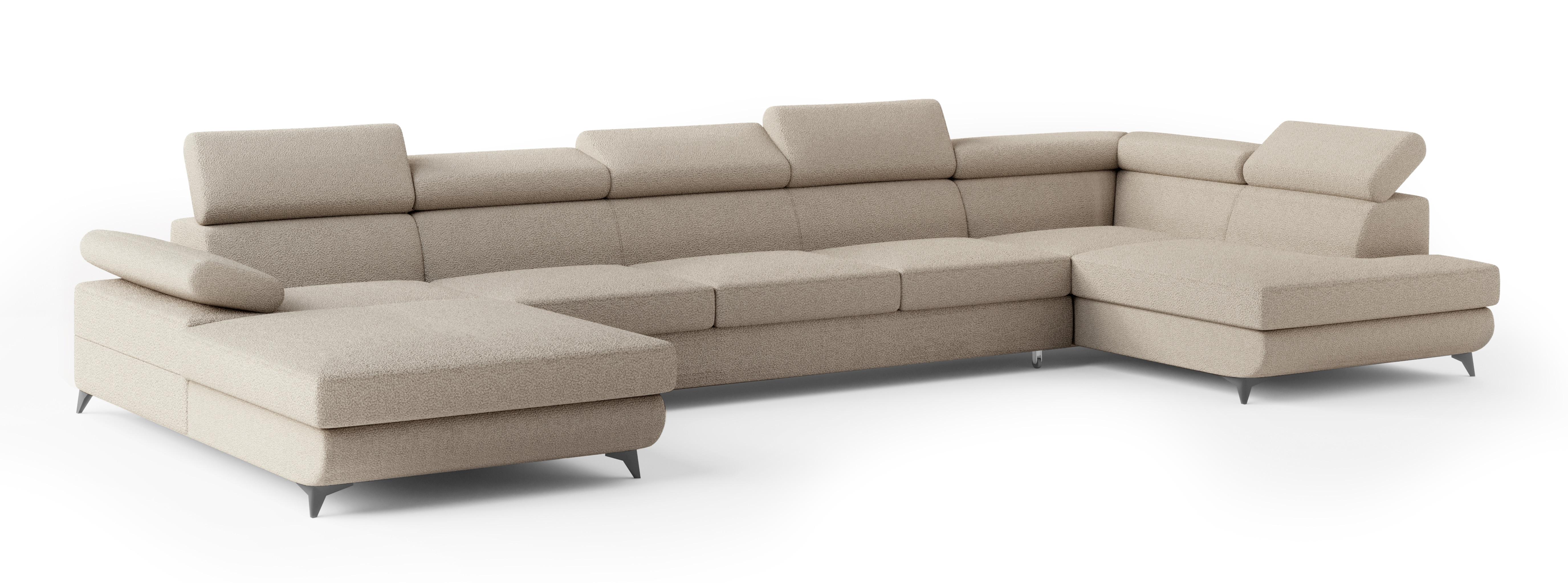 wohnli-moebel-suche-800001141203 Wohnli Möbelsuche - WOHNLANDSCHAFT MONTIVA Beige Boucle-Stoff mit Schlaffunktion