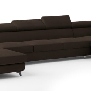 wohnli-moebel-suche-800001141328 Wohnli Möbelsuche - WOHNLANDSCHAFT MONTIVA Braun Velours-Stoff mit Schlaffunktion