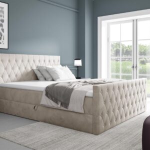 BOXBETT Asher Premium Textil Fun Möbel Möbel > Betten > Boxspringbetten Weiß