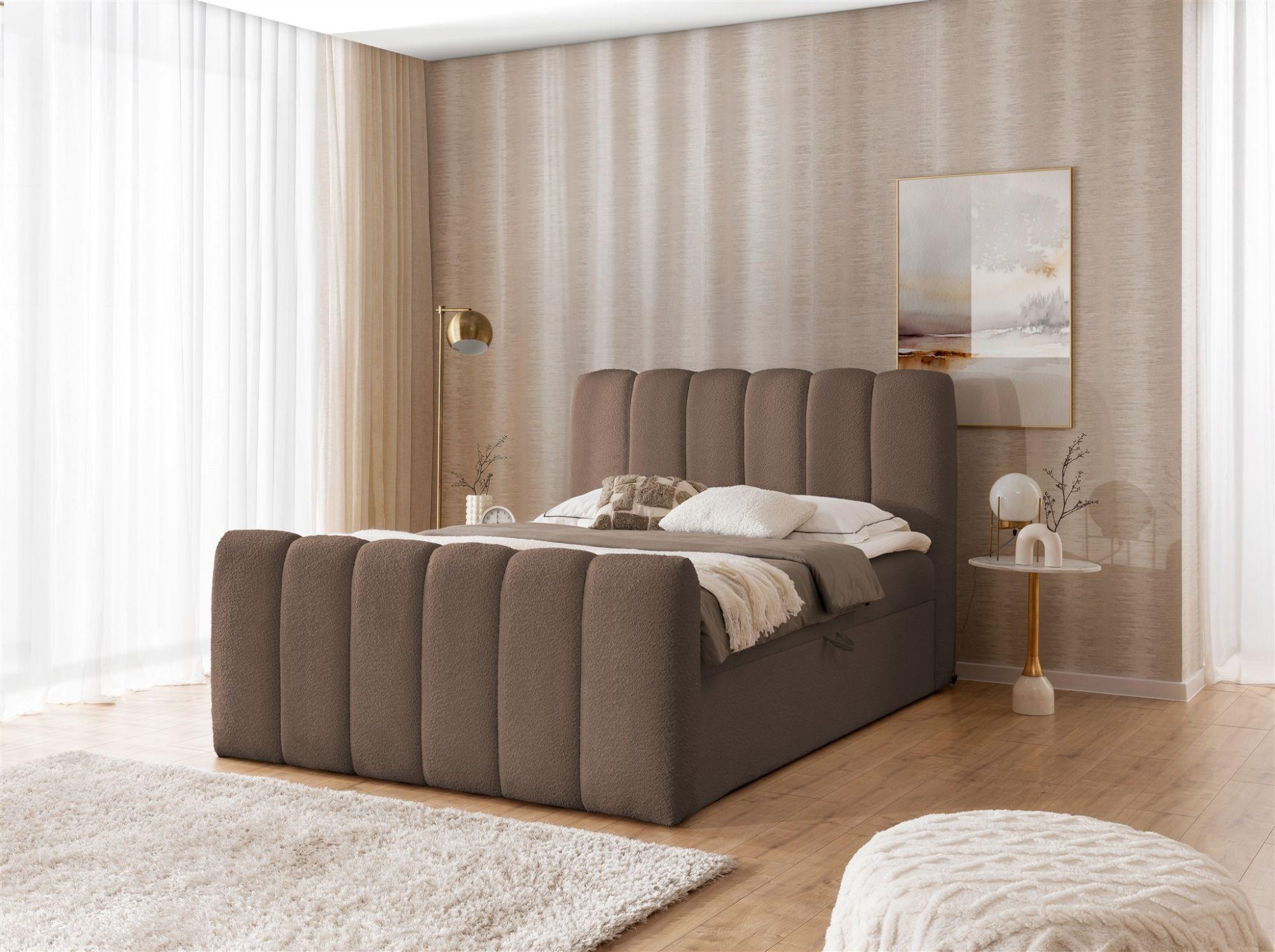 BOXBETT Denis Premium Textil Fun Möbel Möbel > Betten > Boxspringbetten Braun