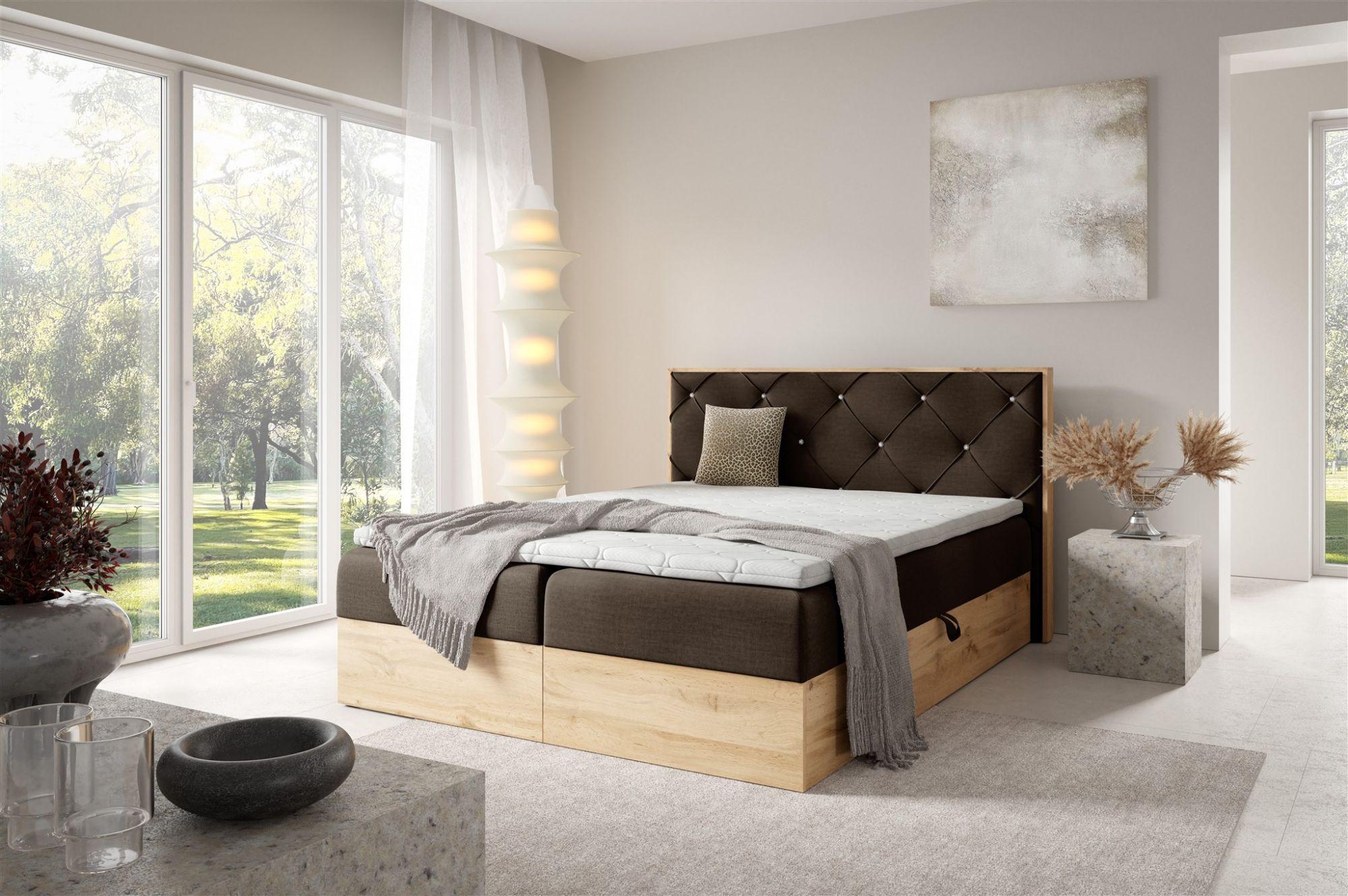 wohnli-moebel-suche-800001142750-1 BOXBETT Helios Premium Textil Fun Möbel Möbel > Betten > Boxspringbetten Braun