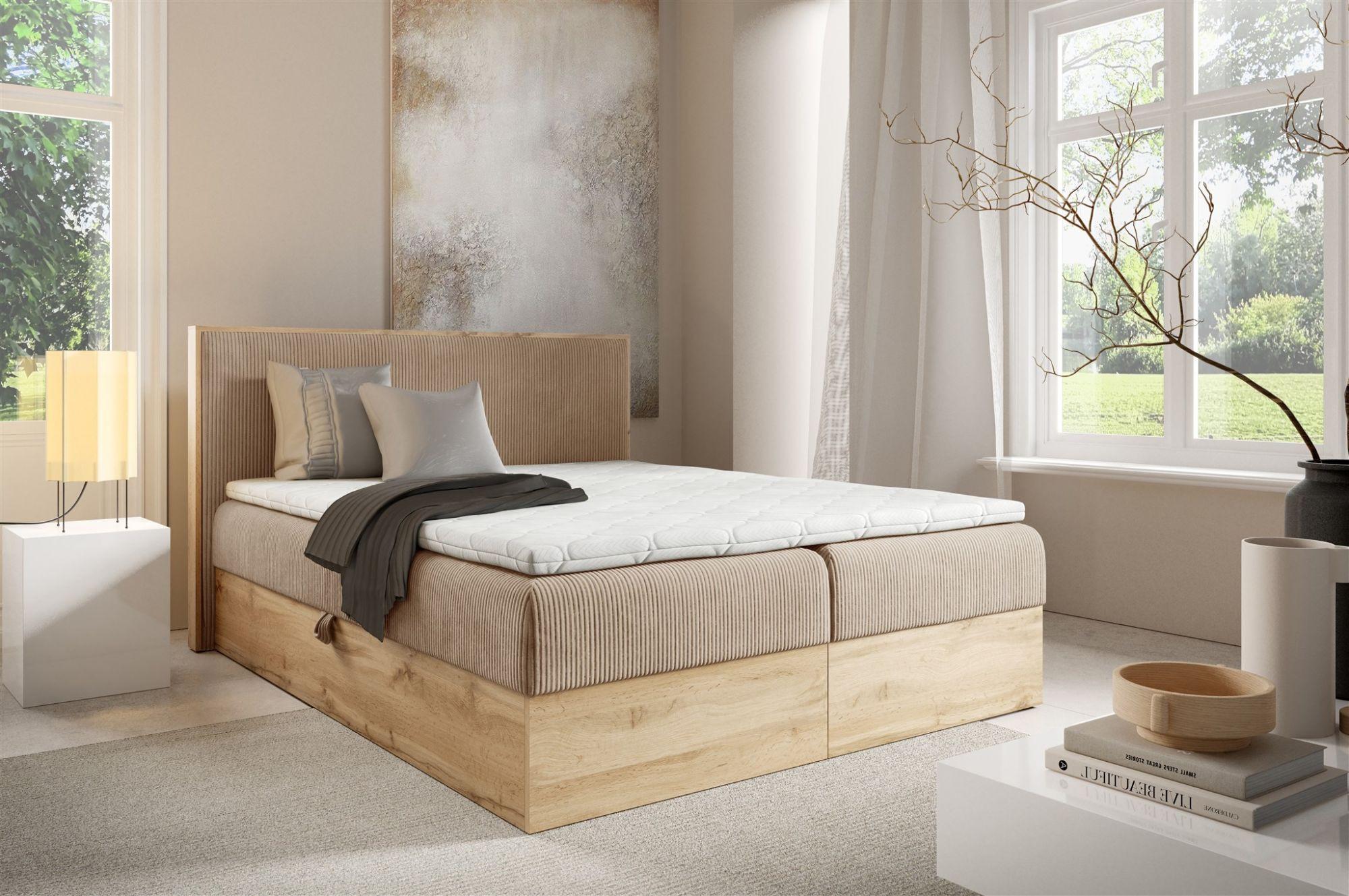 BOXBETT Roland Premium Textil Fun Möbel Möbel > Betten > Boxspringbetten Braun