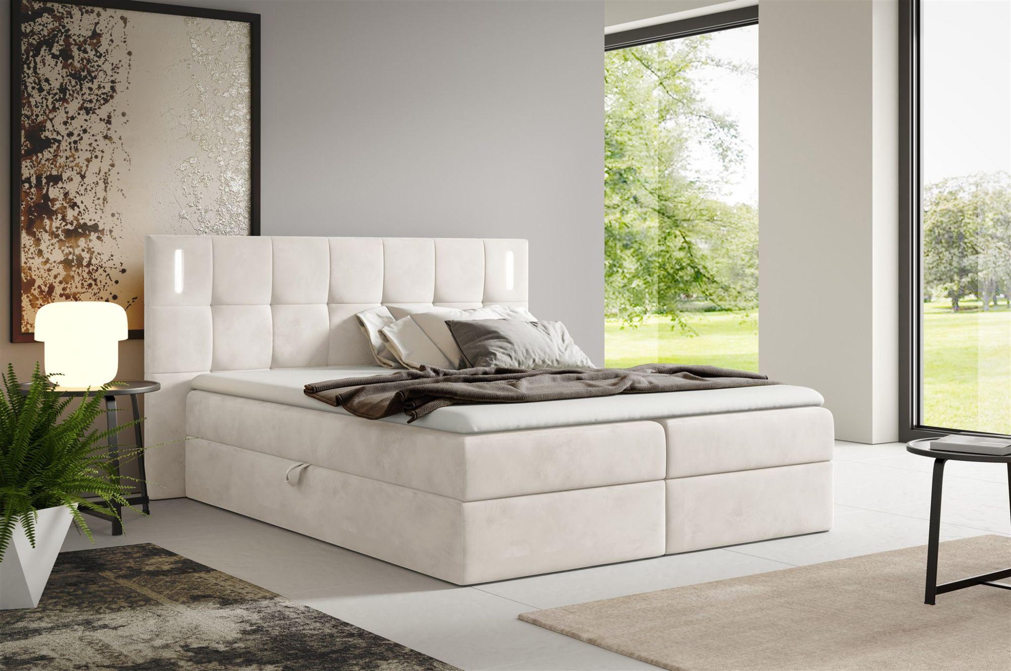 BOXBETT Martim Premium Textil Fun Möbel Möbel > Betten > Boxspringbetten Weiß