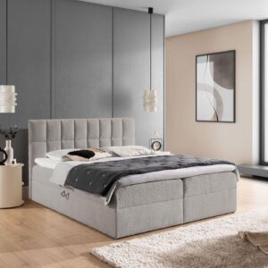 BOXBETT Dominga Premium Textil Fun Möbel Möbel > Betten > Boxspringbetten Grau