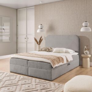 BOXBETT Bineta Premium Textil Fun Möbel Möbel > Betten > Boxspringbetten Grau