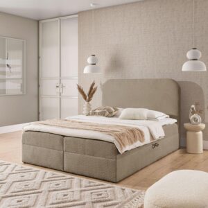 BOXBETT Bineta Premium Textil Fun Möbel Möbel > Betten > Boxspringbetten Beige