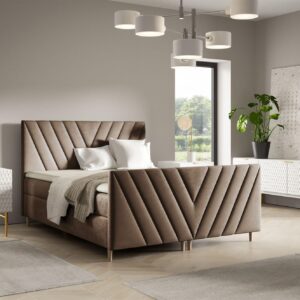 BOXBETT Carlito Premium Textil Fun Möbel Möbel > Betten > Boxspringbetten Braun