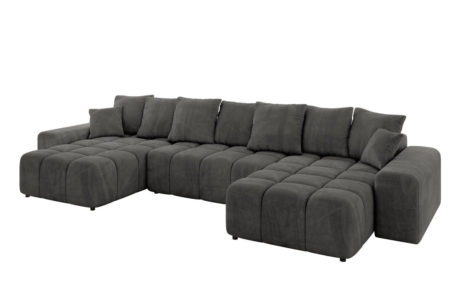 wohnli-moebel-suche-800001146529 Wohnli Möbelsuche - WOHNLANDSCHAFT ENIL-U 401x189x68 Dunkelgrau Velours