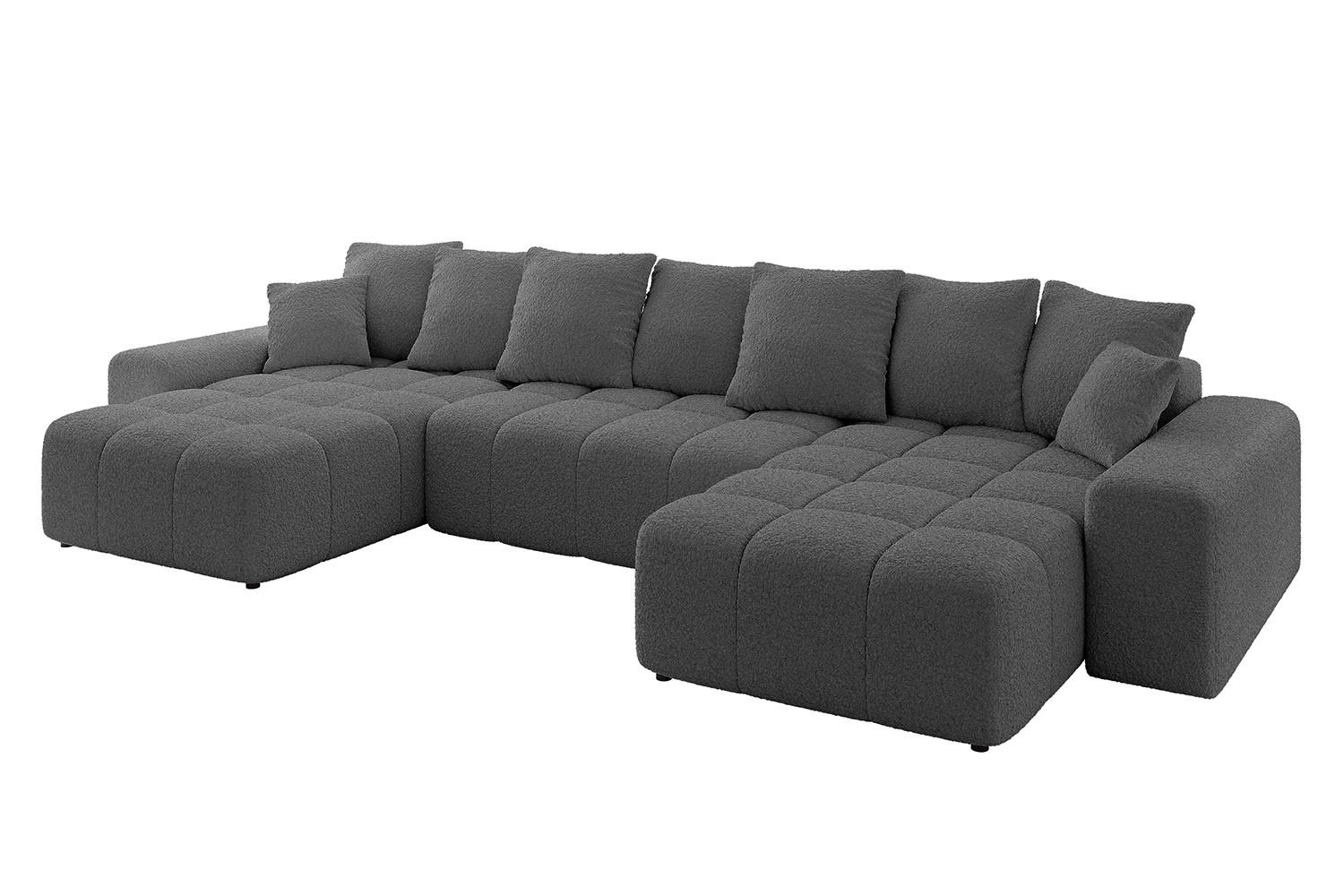 wohnli-moebel-suche-800001146564 Wohnli Möbelsuche - WOHNLANDSCHAFT ENIL-U 401x189x68 Grau Bouclé