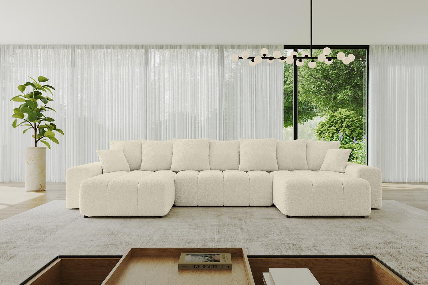 wohnli-moebel-suche-800001146567-1 WOHNLANDSCHAFT ENIL-U 401x189x68 Beige Bouclé Textil ALTDECOR Möbel > Sofas & Couches > Wohnlandschaften > Wohnlandschaften U-Form Beige