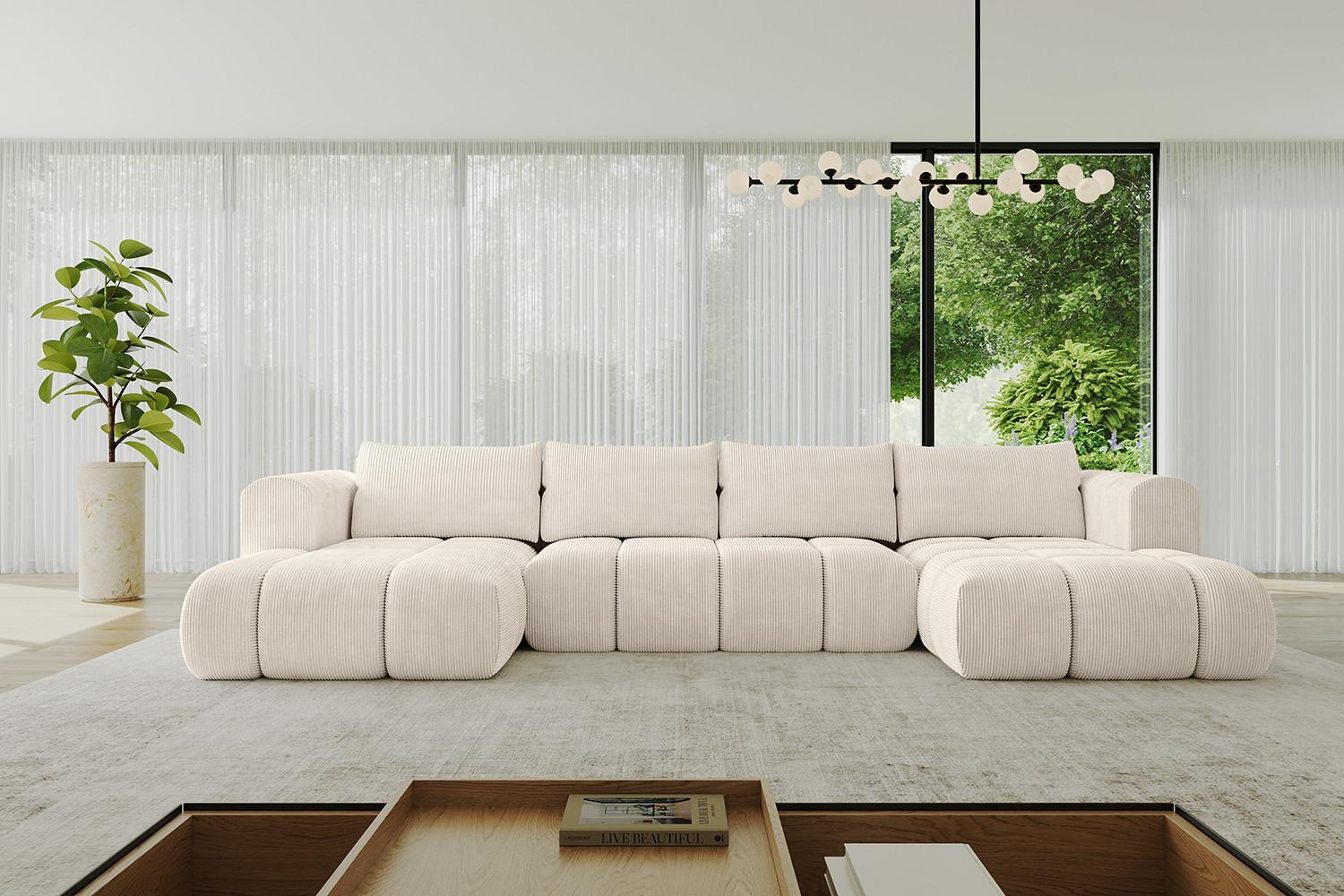 wohnli-moebel-suche-800001146888-1 WOHNLANDSCHAFT CLOUD-U 405x185x90 Beige Cord Textil ALTDECOR Möbel > Sofas & Couches > Wohnlandschaften > Wohnlandschaften U-Form Beige