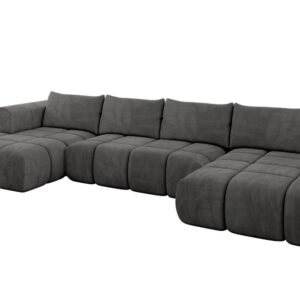 wohnli-moebel-suche-800001146894 Wohnli Möbelsuche - WOHNLANDSCHAFT CLOUD-U 405x185x90 Dunkelgrau Velours