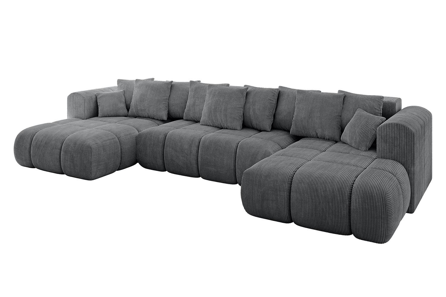 Wohnli Möbelsuche - WOHNLANDSCHAFT CLOUD-U-v1 405x185x90 Dunkelgrau Cord