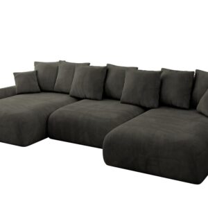 wohnli-moebel-suche-800001146924 Wohnli Möbelsuche - WOHNLANDSCHAFT mit Schlaffunktion und Bettkasten ONESK-U-v1 317x177x72 Schwarz Velours