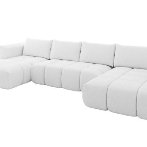 wohnli-moebel-suche-800001146926 Wohnli Möbelsuche - WOHNLANDSCHAFT CLOUD-U 405x185x90 Weiß Bouclé