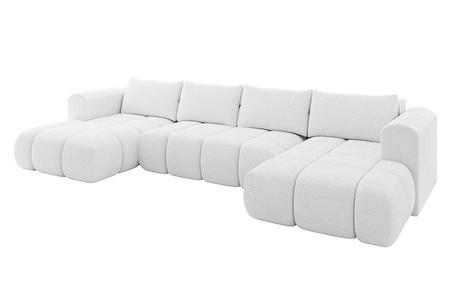 wohnli-moebel-suche-800001146926 Wohnli Möbelsuche - WOHNLANDSCHAFT CLOUD-U 405x185x90 Weiß Bouclé