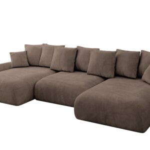 wohnli-moebel-suche-800001146930 Wohnli Möbelsuche - WOHNLANDSCHAFT mit Schlaffunktion und Bettkasten ONESK-U-v1 317x177x72 Braun Velours