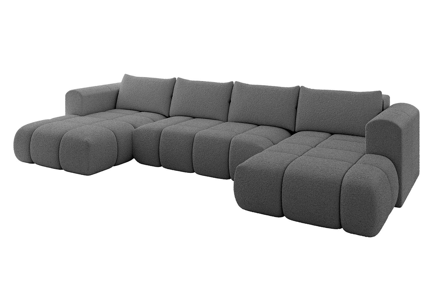 wohnli-moebel-suche-800001146931 Wohnli Möbelsuche - WOHNLANDSCHAFT CLOUD-U 405x185x90 Grau Bouclé