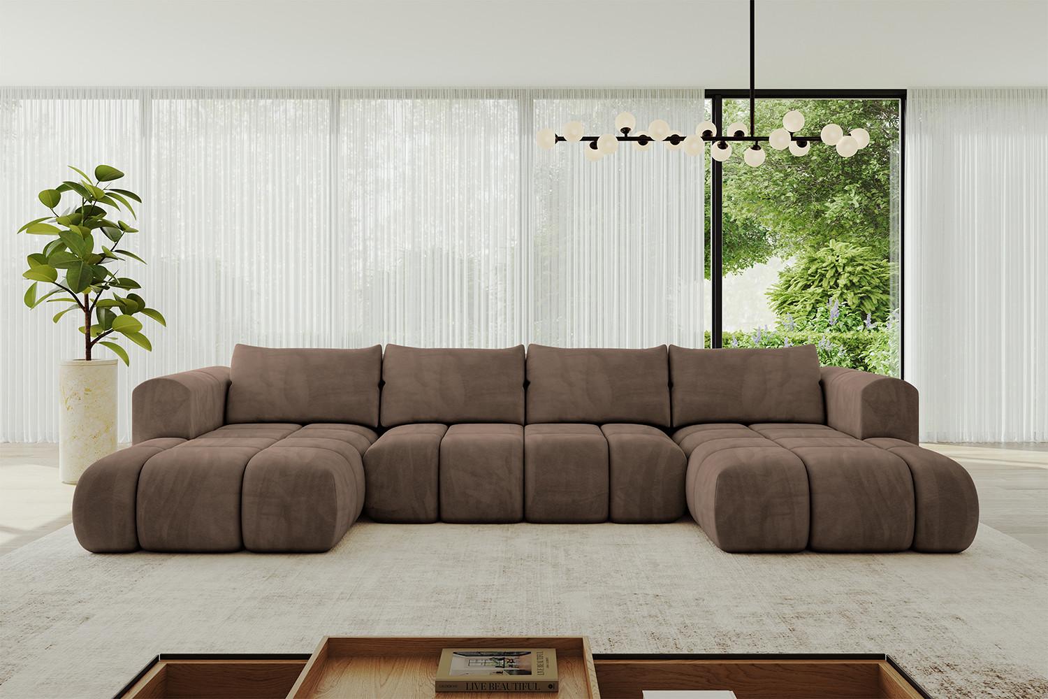 wohnli-moebel-suche-800001146933-1 WOHNLANDSCHAFT CLOUD-U 405x185x90 Braun Velours Textil ALTDECOR Möbel > Sofas & Couches > Wohnlandschaften > Wohnlandschaften U-Form Braun
