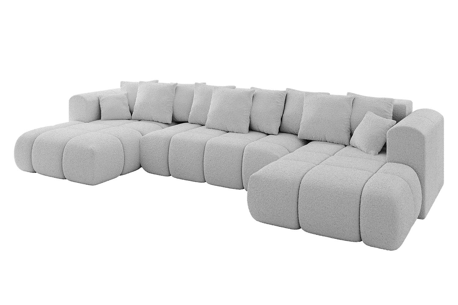 wohnli-moebel-suche-800001146936 Wohnli Möbelsuche - WOHNLANDSCHAFT CLOUD-U-v1 405x185x90 Hellgrau Bouclé