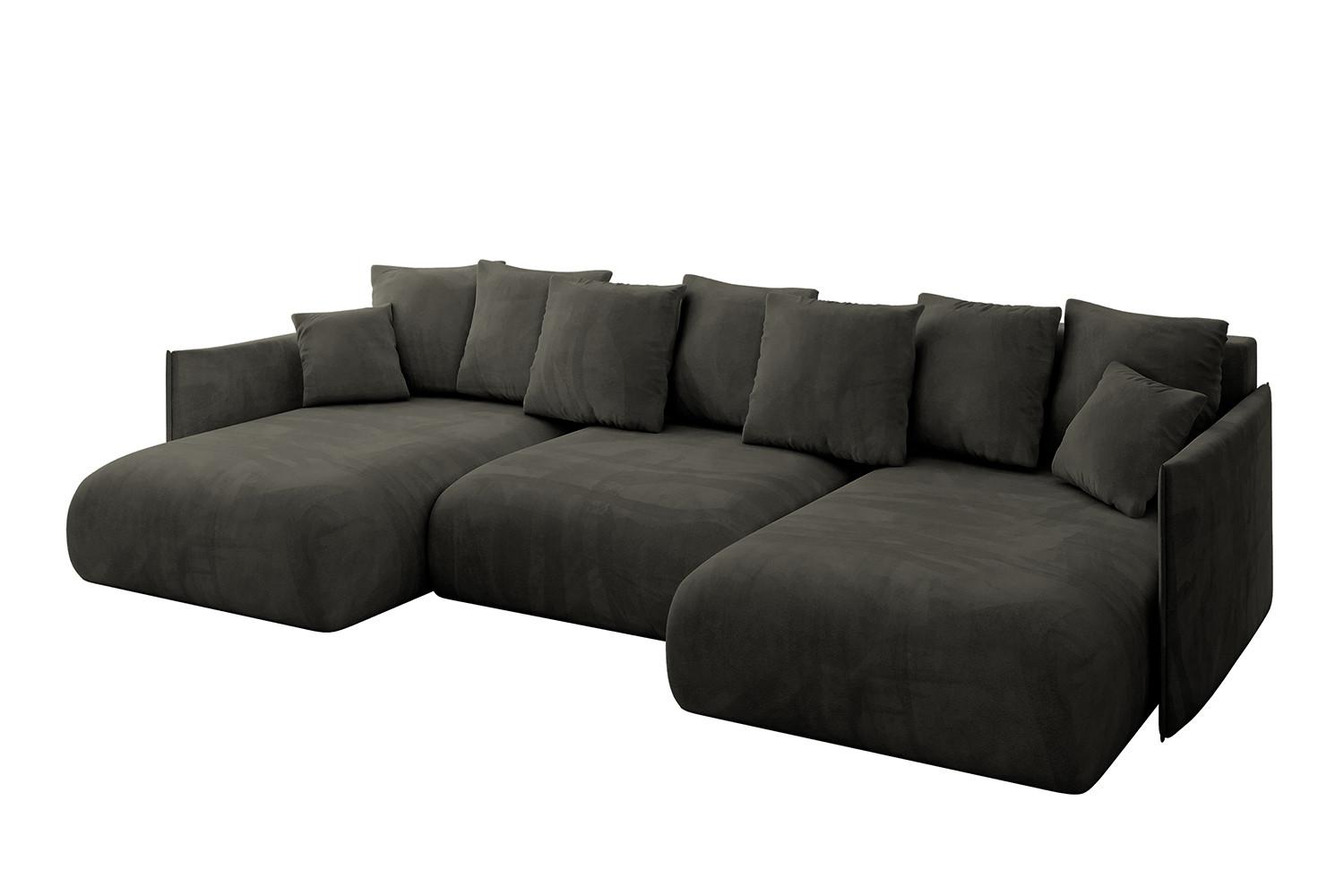 wohnli-moebel-suche-800001147068 Wohnli Möbelsuche - WOHNLANDSCHAFT mit Schlaffunktion und Bettkasten ONESK-U 317x177x72 Schwarz Velours