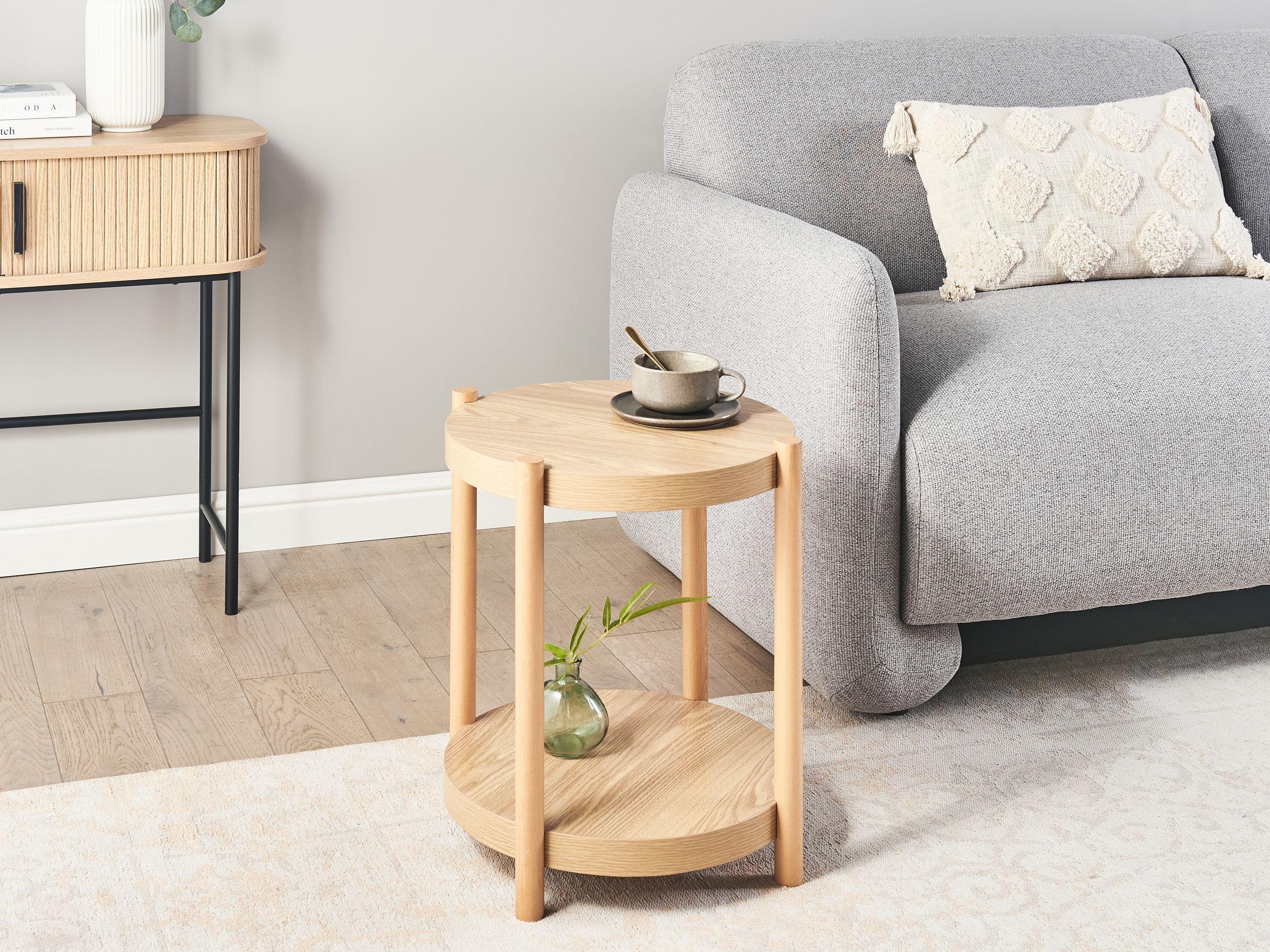 BEISTELLTISCH Heller Holzfarbton Connell Holzwerkstoff Beliani Möbel > Tische > Beistelltische Braun