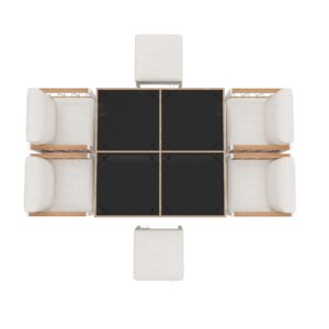 wohnli-moebel-suche-800001149249-1 GARTENTISCH- UND STUHLSET Weiß 7tlg Holzwerkstoff, Textil, Glas Urban Meuble Garten & Outdoor > Gartenmöbel > Gartenmöbel-Sets Weiß