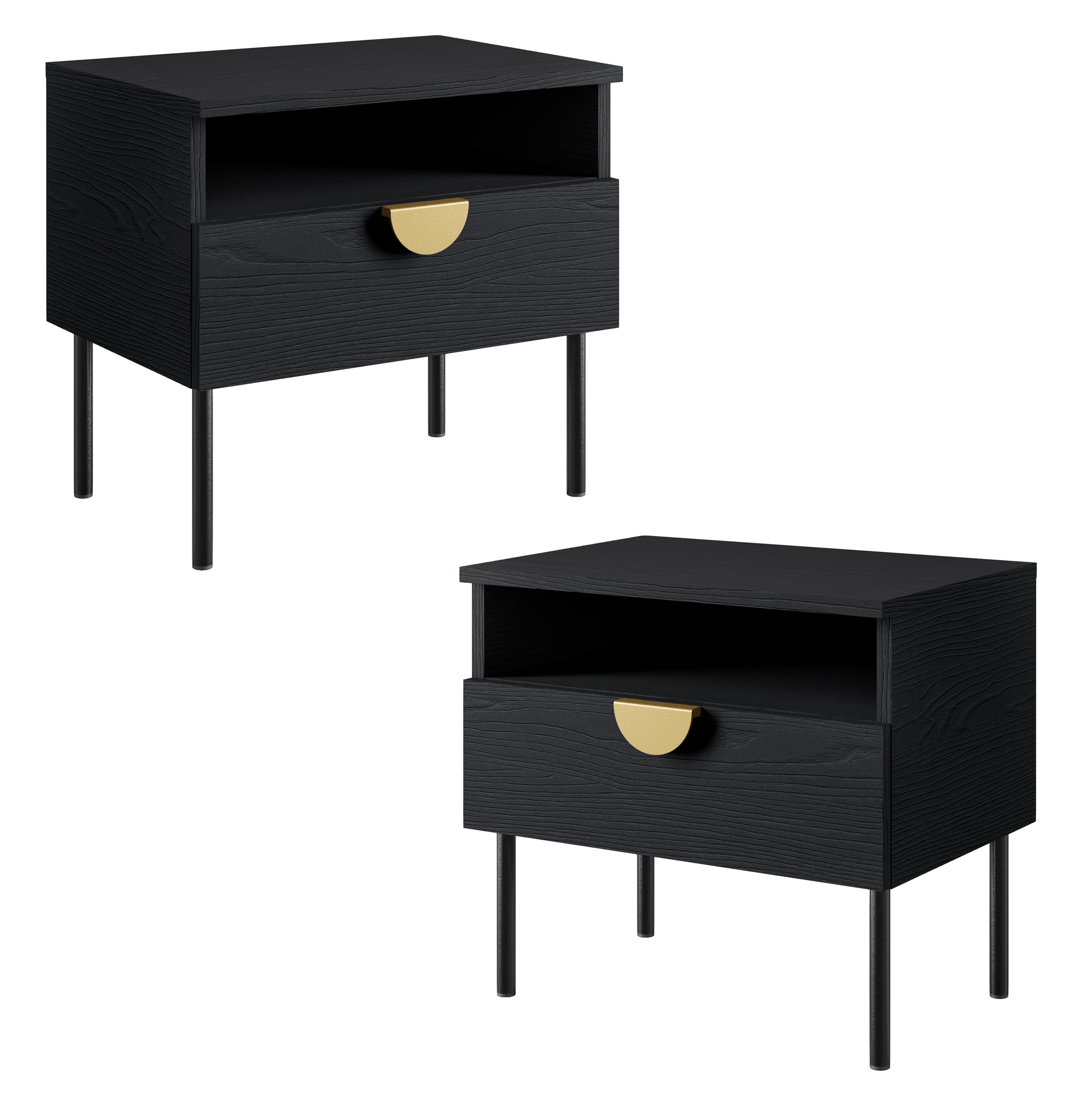 wohnli-moebel-suche-800001149346 Wohnli Möbelsuche - NACHTTISCH Brunelli 2S Schwarz 50/45