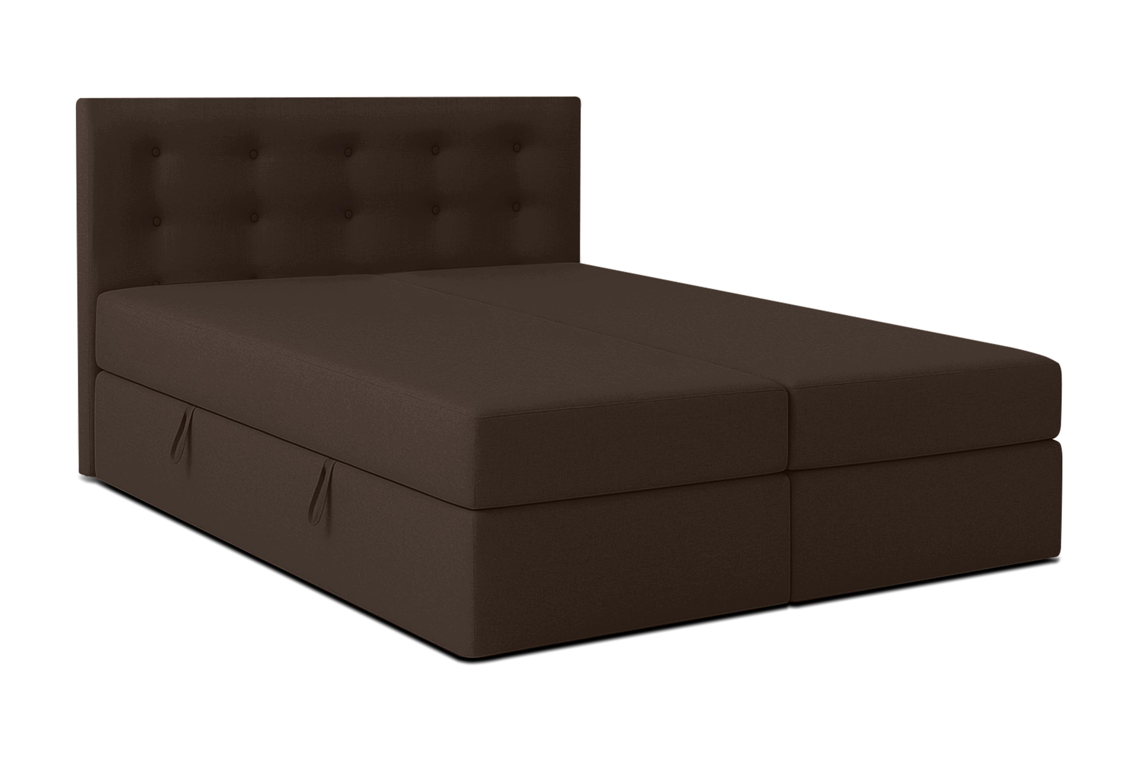 wohnli-moebel-suche-800001149413 Wohnli Möbelsuche - BOXBETT BAUNEI 160x200 cm mit Bettkasten und Matratze - Braun + TOPPER