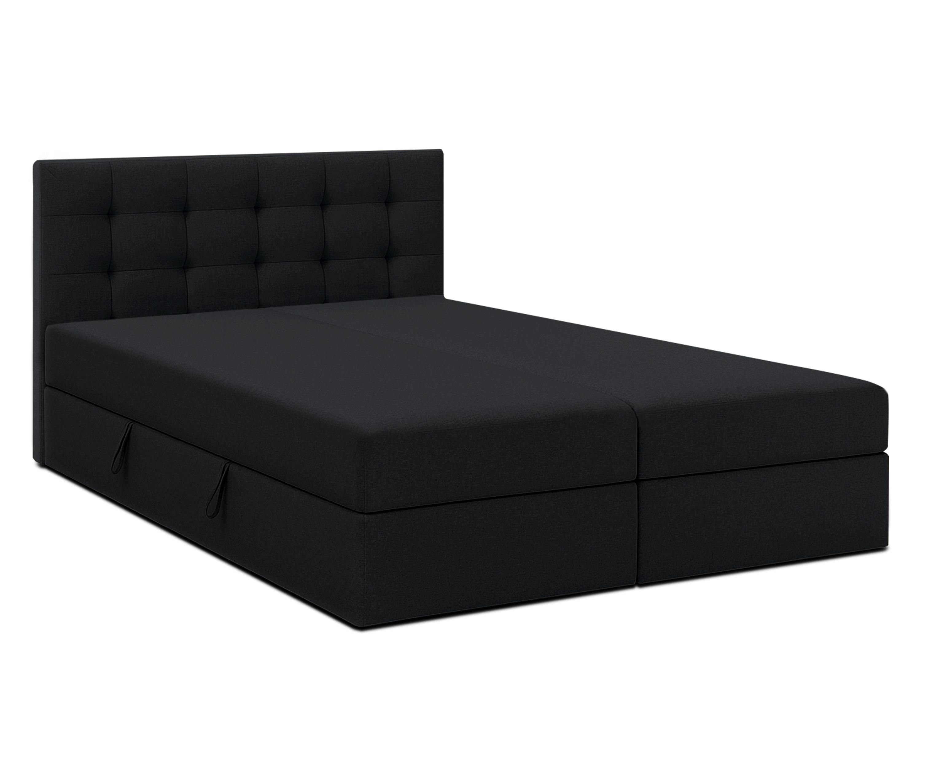 wohnli-moebel-suche-800001149421 Wohnli Möbelsuche - BOXBETT BELINAI 140x200 cm mit Bettkasten und Matratze - Schwarz + TOPPER
