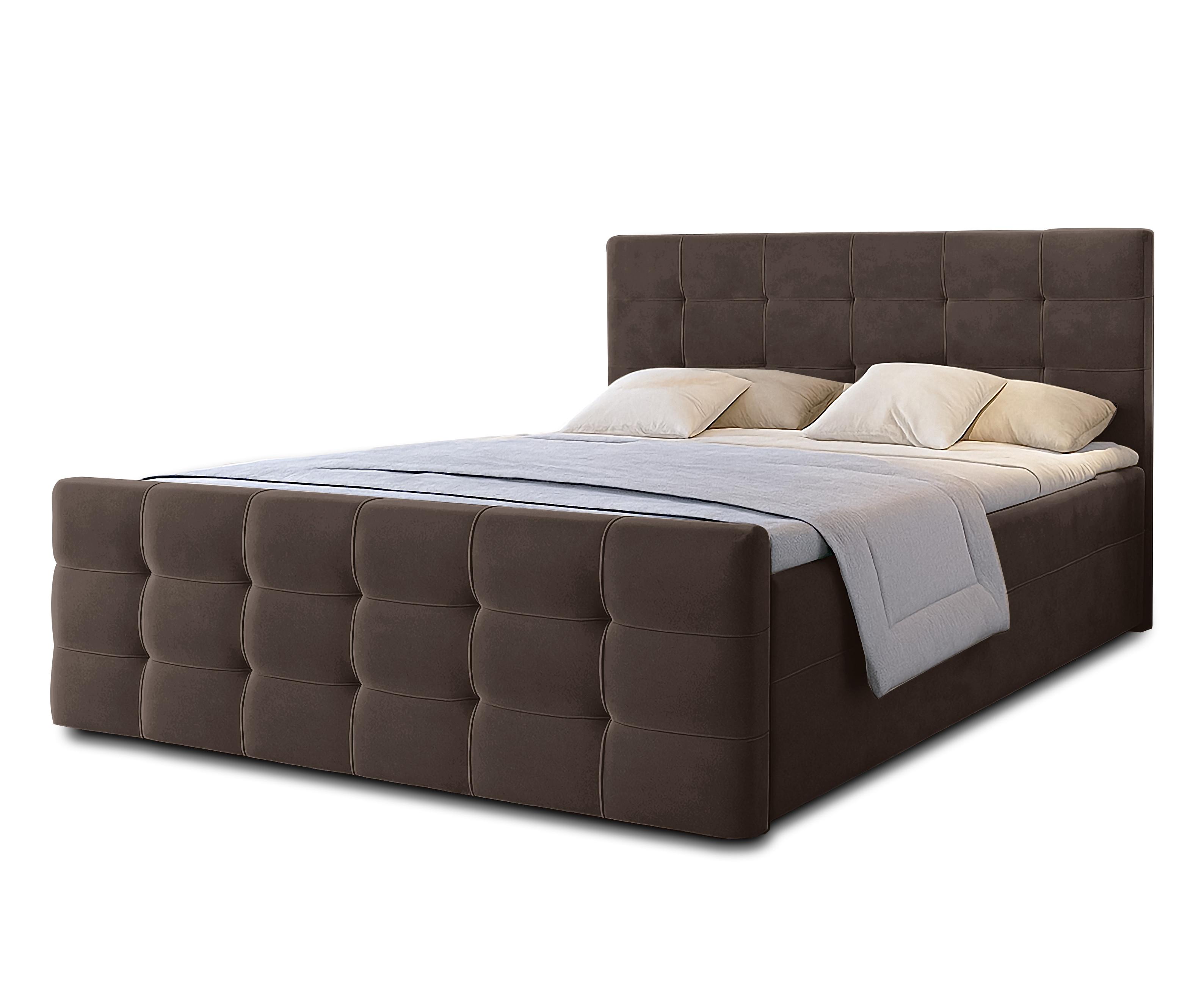Wohnli Möbelsuche - BOXBETT ARGENTARO 180x200 cm mit Bettkasten und Matratze - Braun + TOPPER