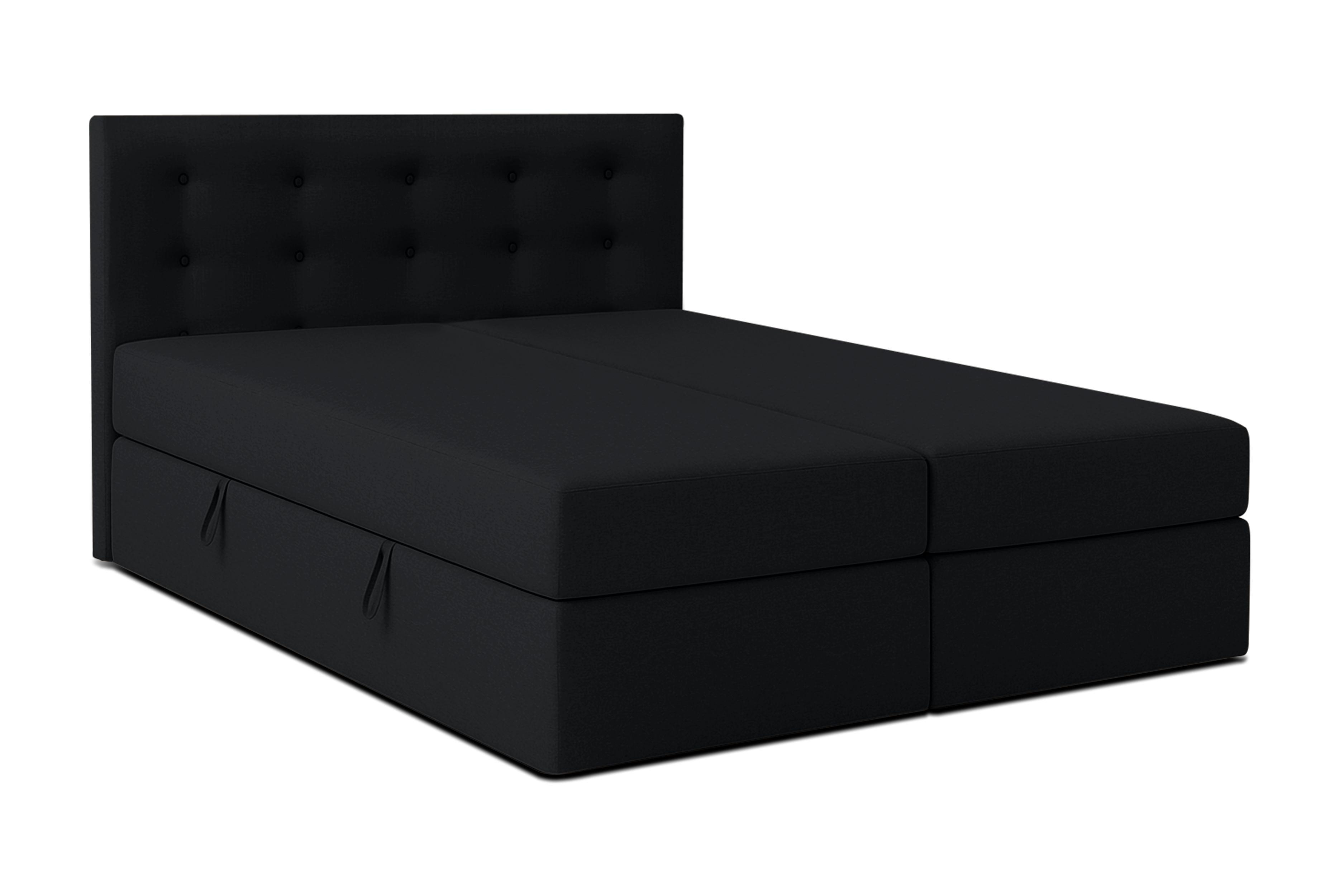 wohnli-moebel-suche-800001149469 Wohnli Möbelsuche - BOXBETT BAUNEI 180x200 cm mit Bettkasten und Matratze - Schwarz + TOPPER