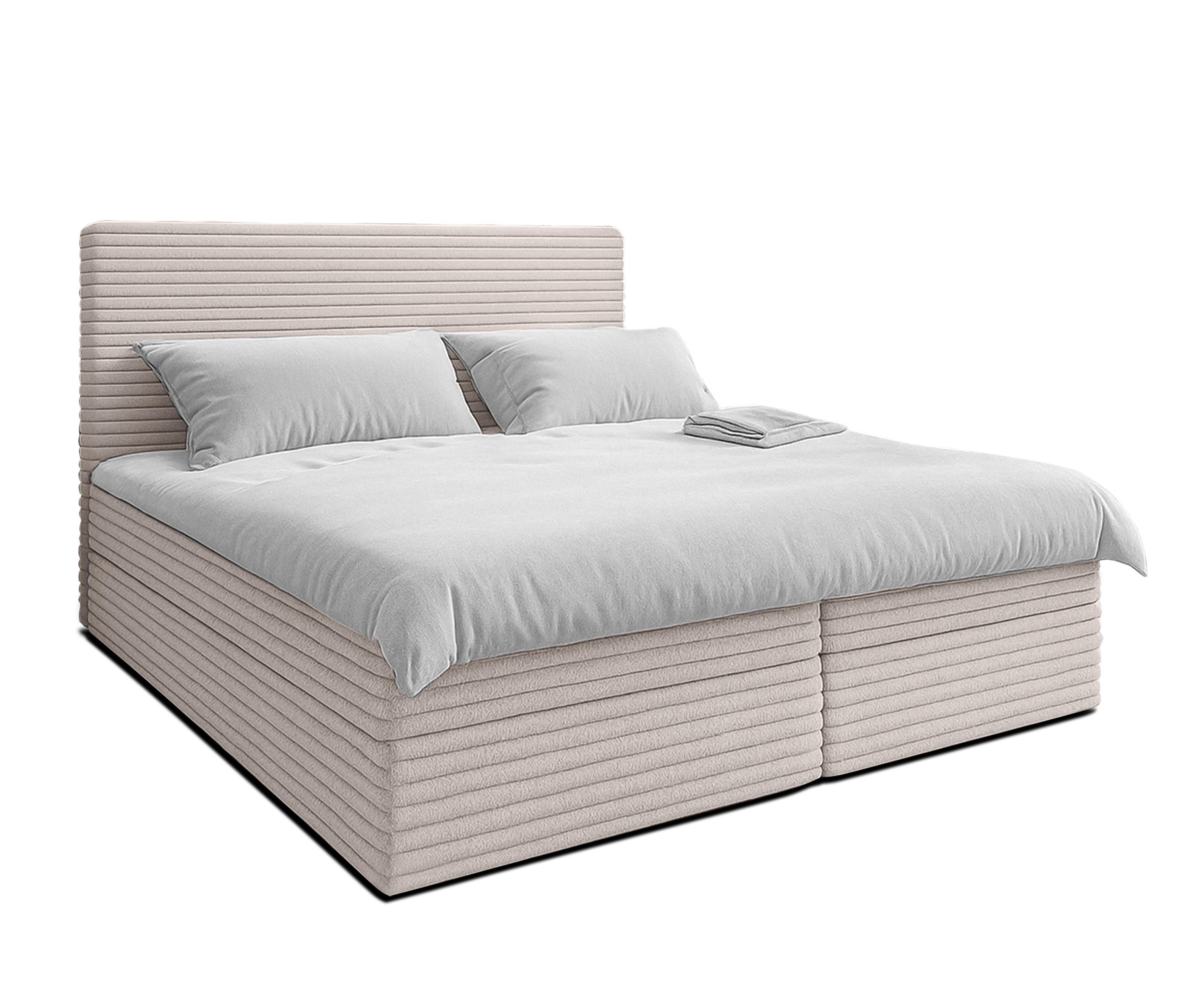 Wohnli Möbelsuche - BOXBETT SEVDAYLA 160x200 cm mit Bettkasten und Matratze - Beige + TOPPER