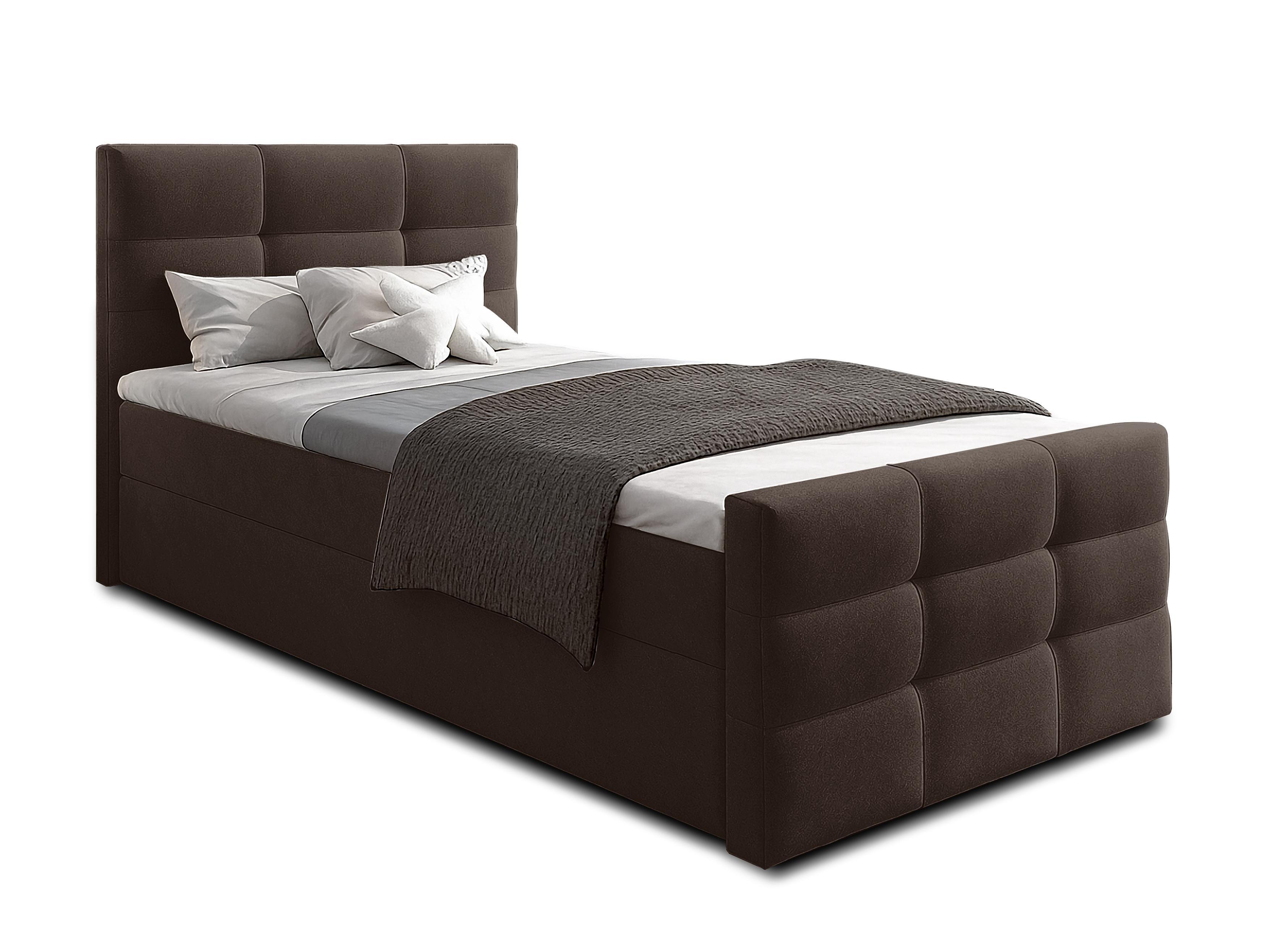 wohnli-moebel-suche-800001149537 Wohnli Möbelsuche - BOXBETT ARGENTARO 100x200 cm mit Bettkasten und Matratze - Braun + TOPPER