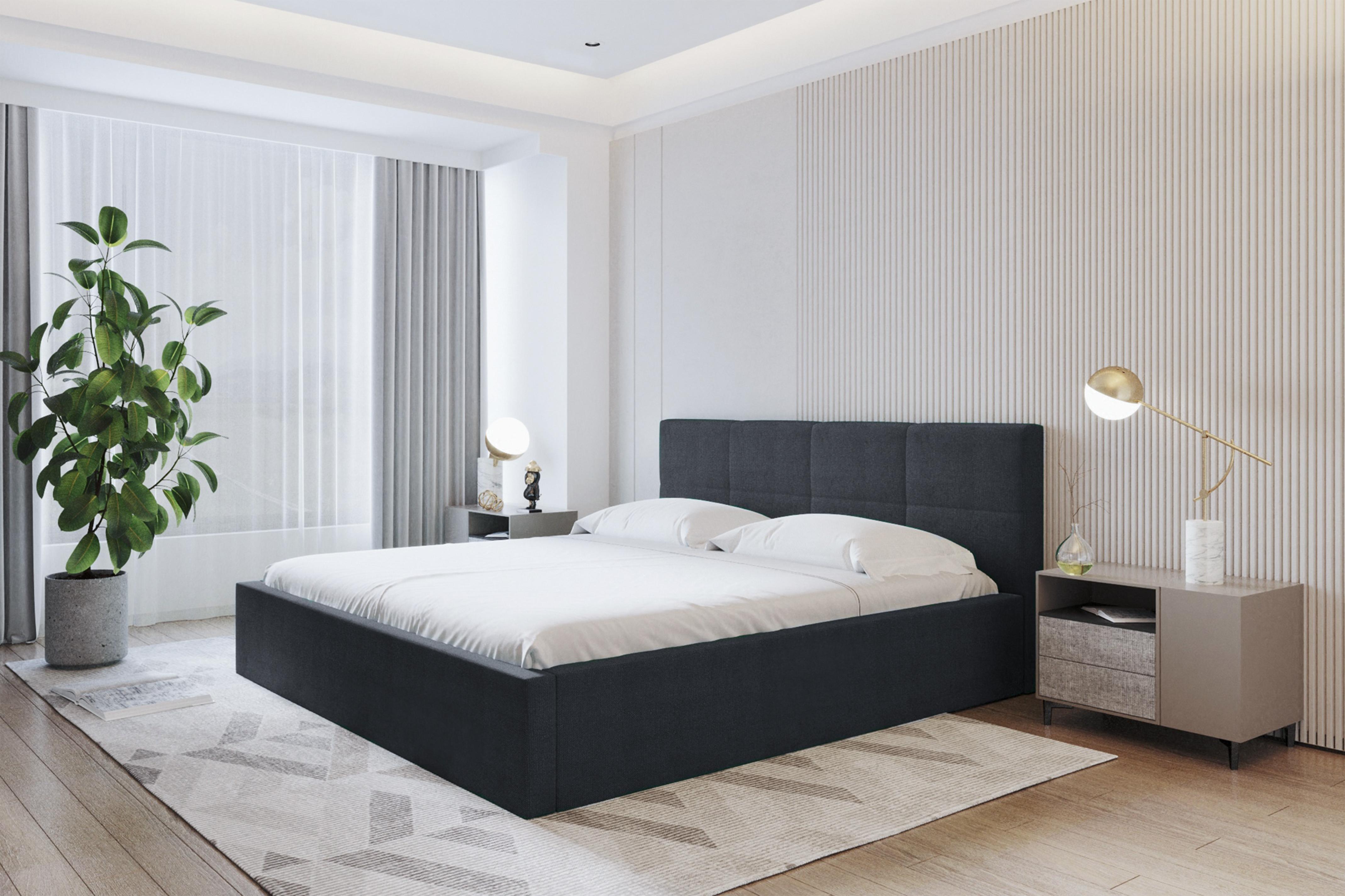 POLSTERBETT Monor 180/200 cm in Grau – mit Bettkasten und viel Komfort Textil AX Living Möbel > Betten > Polsterbetten Grau
