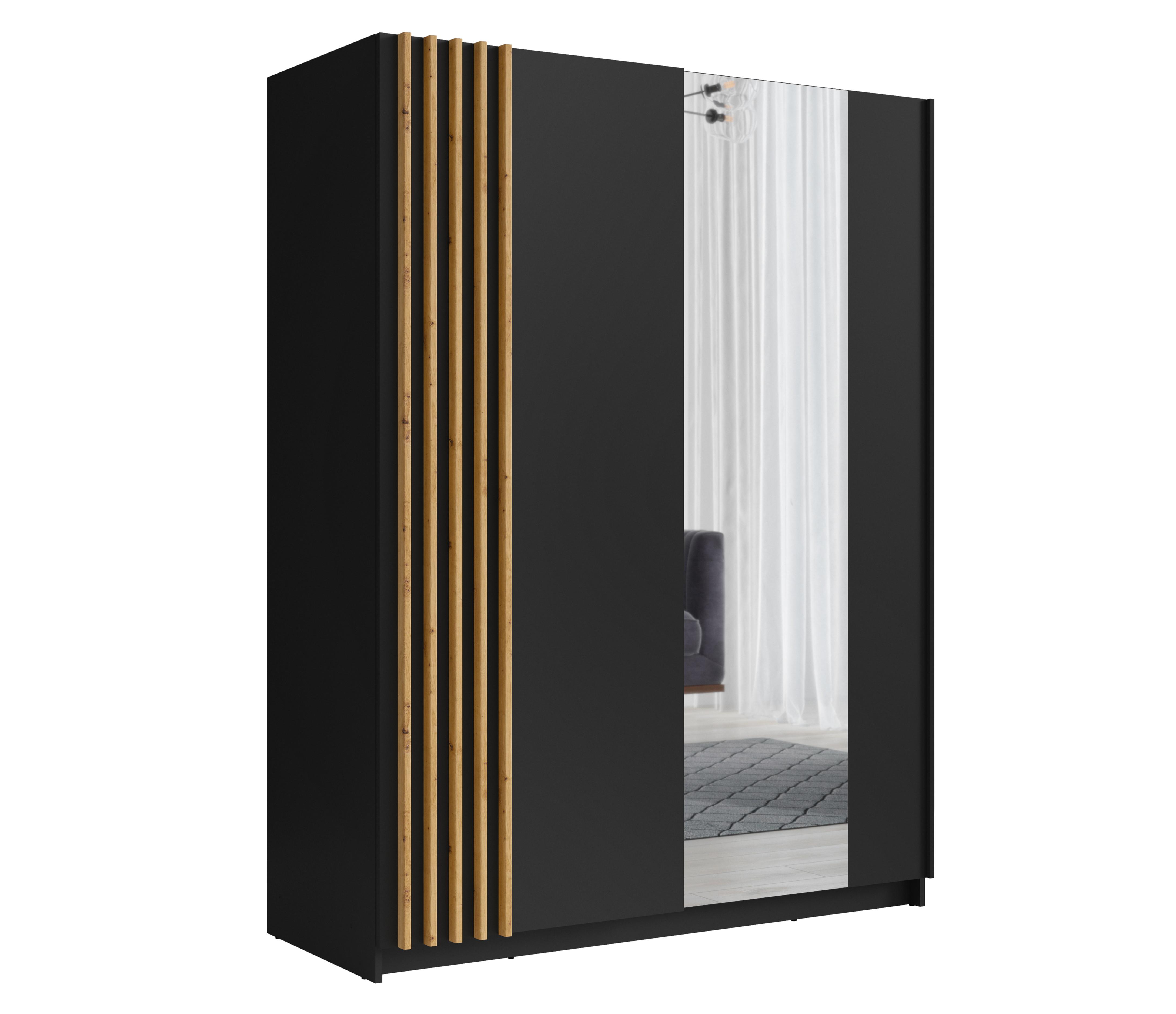 Wohnli Möbelsuche - KLEIDERSCHRANK Beralto Schwarz 200/198