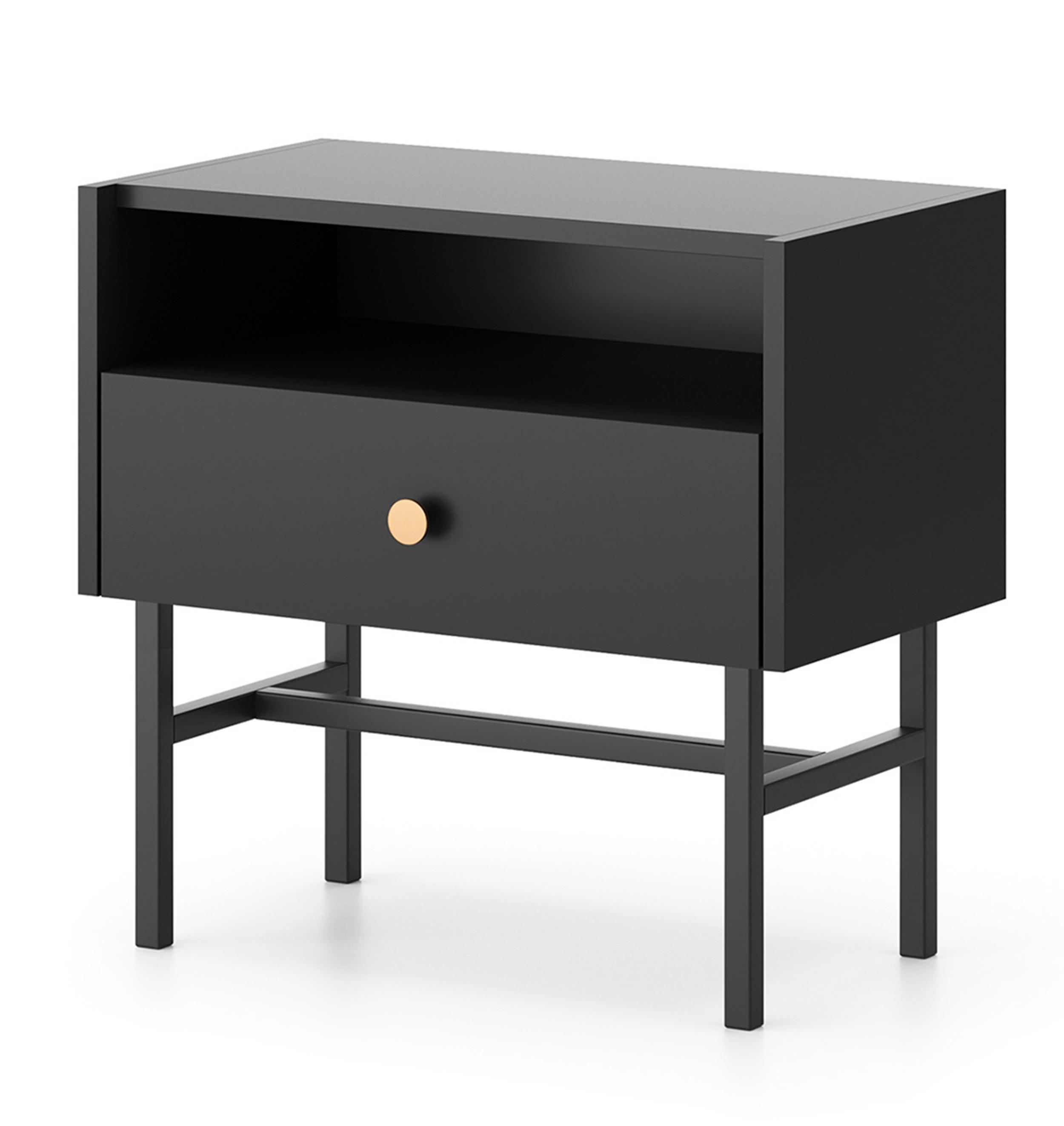 wohnli-moebel-suche-800001149563 Wohnli Möbelsuche - NACHTTISCH Dinley 1S Schwarz 54
