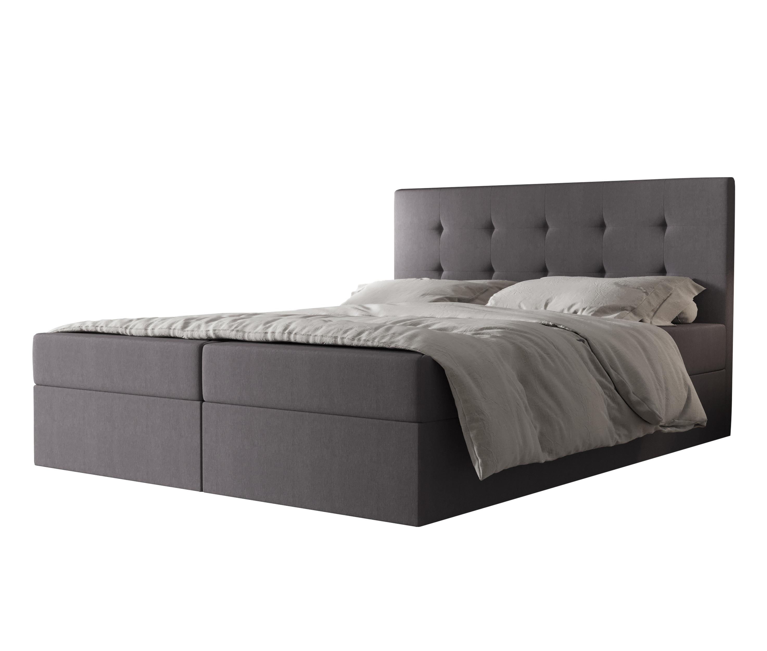 wohnli-moebel-suche-800001149633 Wohnli Möbelsuche - BOXBETT Dahlina 140/200 cm in Grau – mit Bettkasten und Luxus + TOPPER