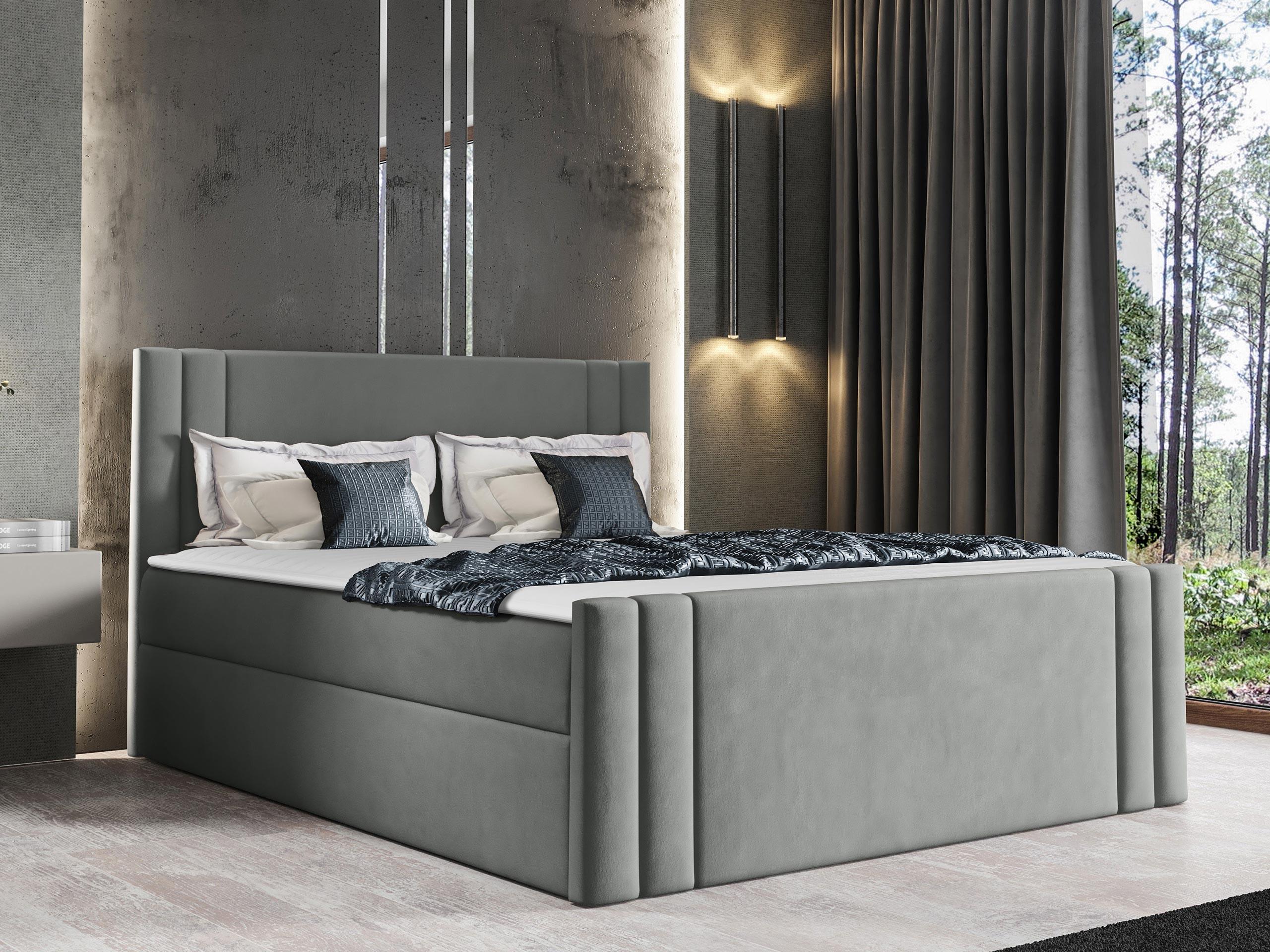 BOXBETT Carmen - H3 Holz MIRJAN24 Möbel > Betten > Boxspringbetten Grau