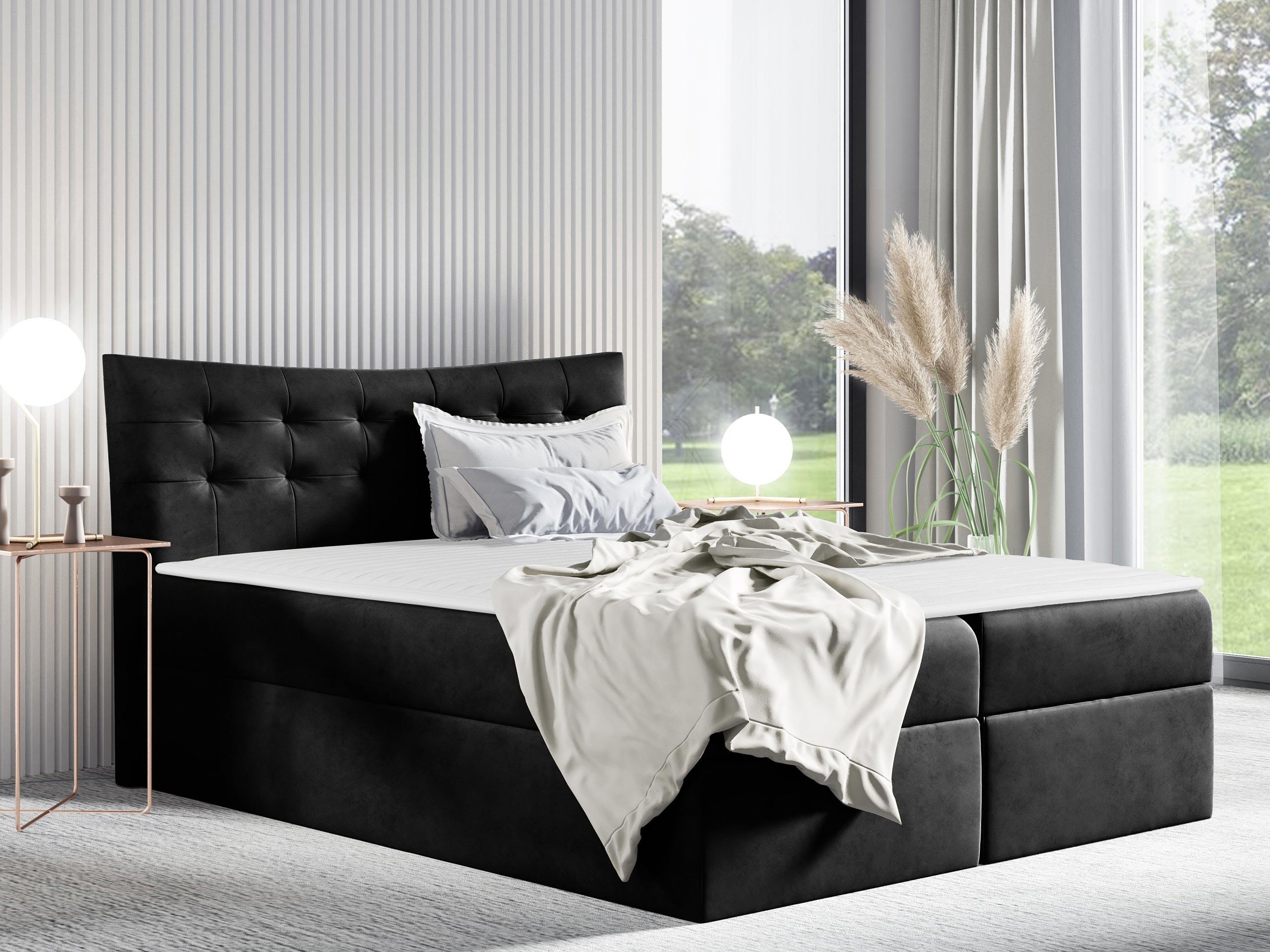 BOXBETT Havana - H3 Holz MIRJAN24 Möbel > Betten > Boxspringbetten Schwarz
