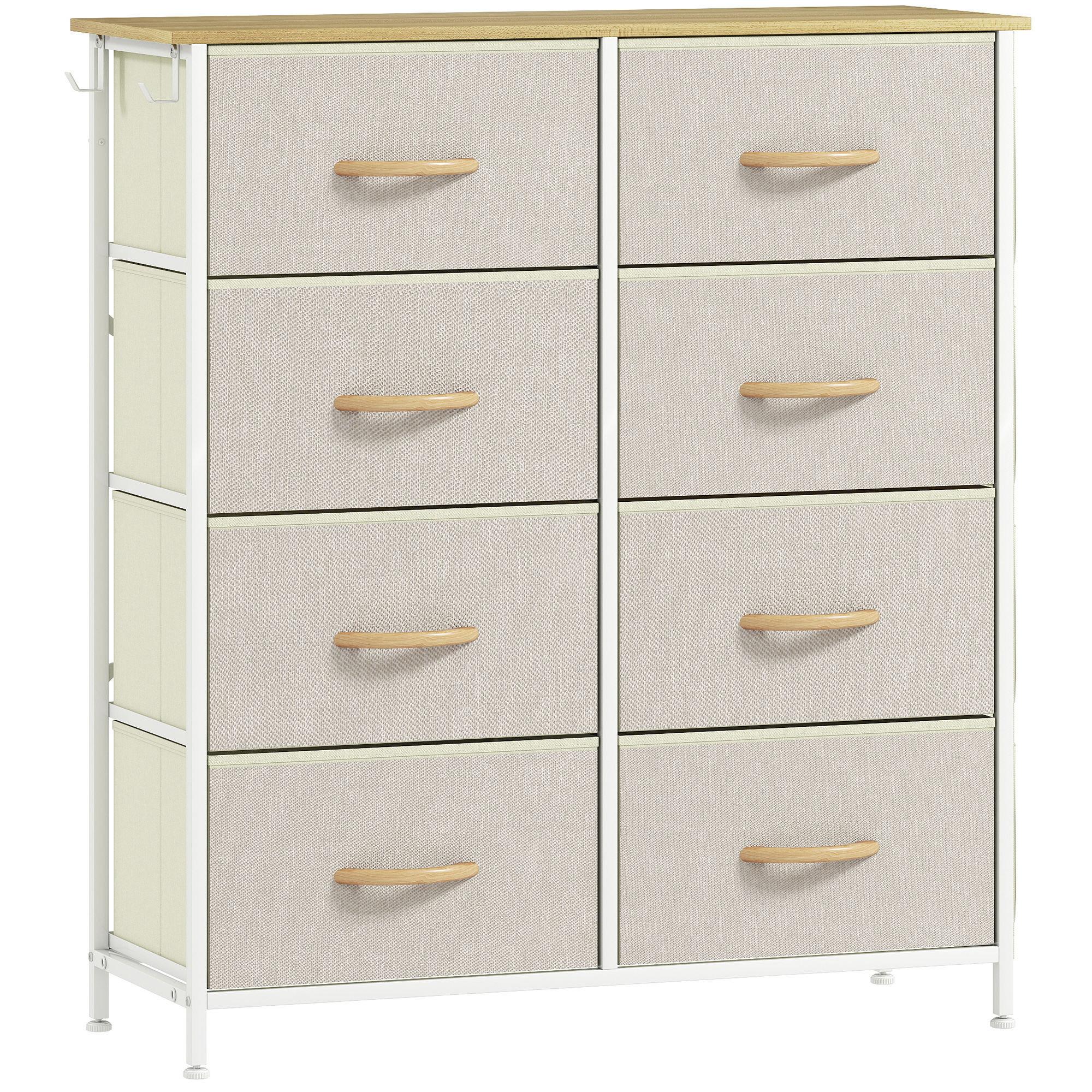 Wohnli Möbelsuche - KOMMODE Schrank mit 8 Schubladen aus Stoff