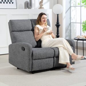 2-SITZER Relaxsessel Fernsehsessel Liegesessel mit Liegefunktion Chenille-Optik Textil HOMCOM Möbel > Sessel > Relaxsessel Grau