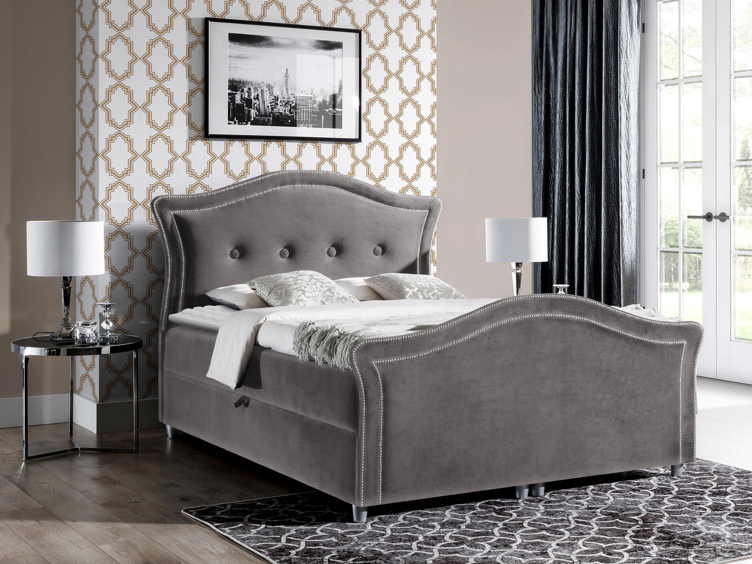 BOXBETT Bedran Lux - H3 Holz MIRJAN24 Möbel > Betten > Boxspringbetten Grau