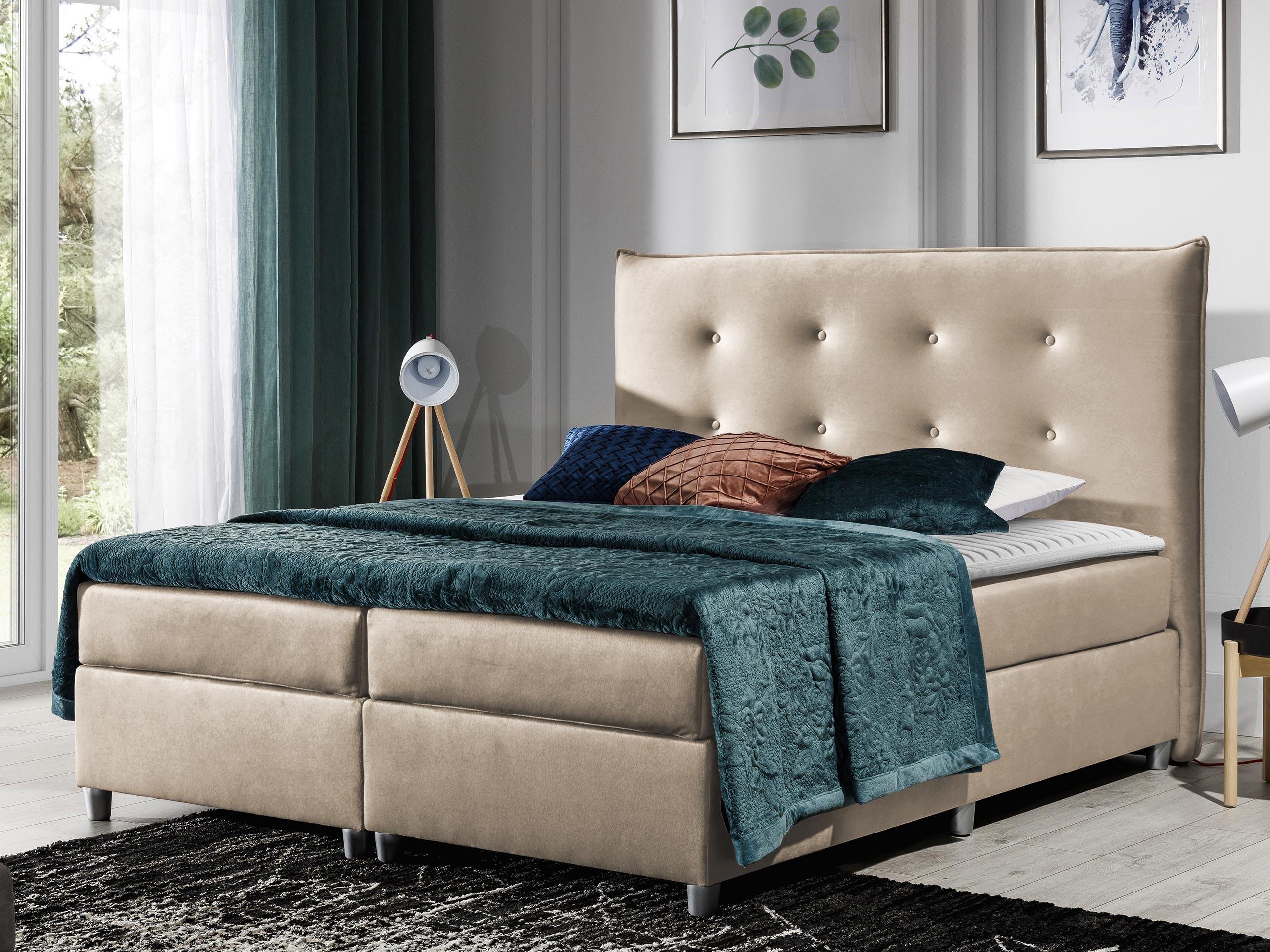 BOXBETT Prato - H3 Holz MIRJAN24 Möbel > Betten > Boxspringbetten Beige