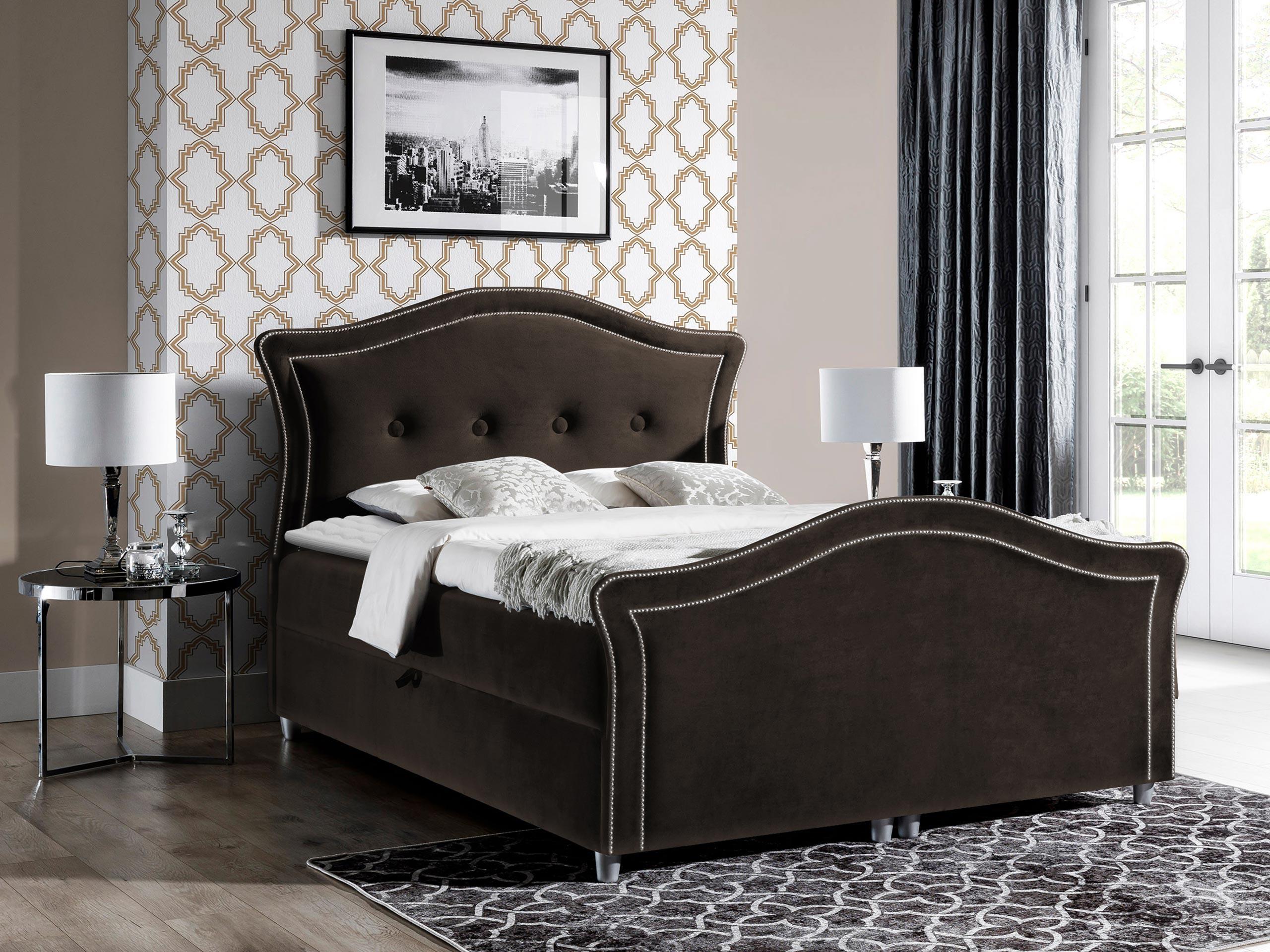 BOXBETT Bedran Lux - H3 Holz MIRJAN24 Möbel > Betten > Boxspringbetten Braun