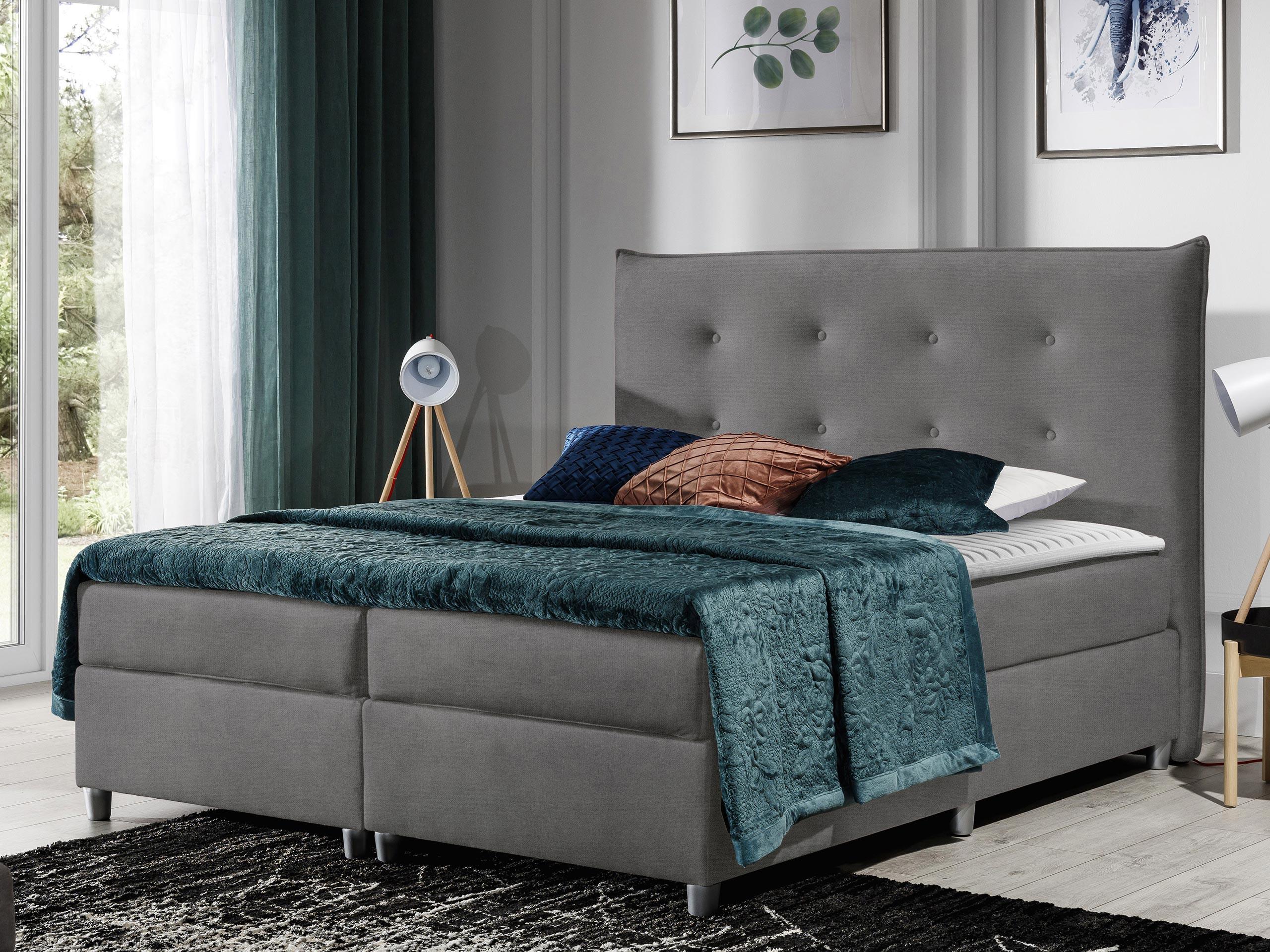 BOXBETT Prato - H3 Holz MIRJAN24 Möbel > Betten > Boxspringbetten Grau